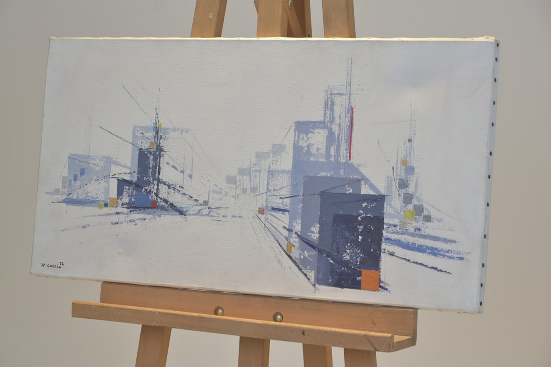 Abstract City Scene, Signed J.P. Collin '72 - 5
