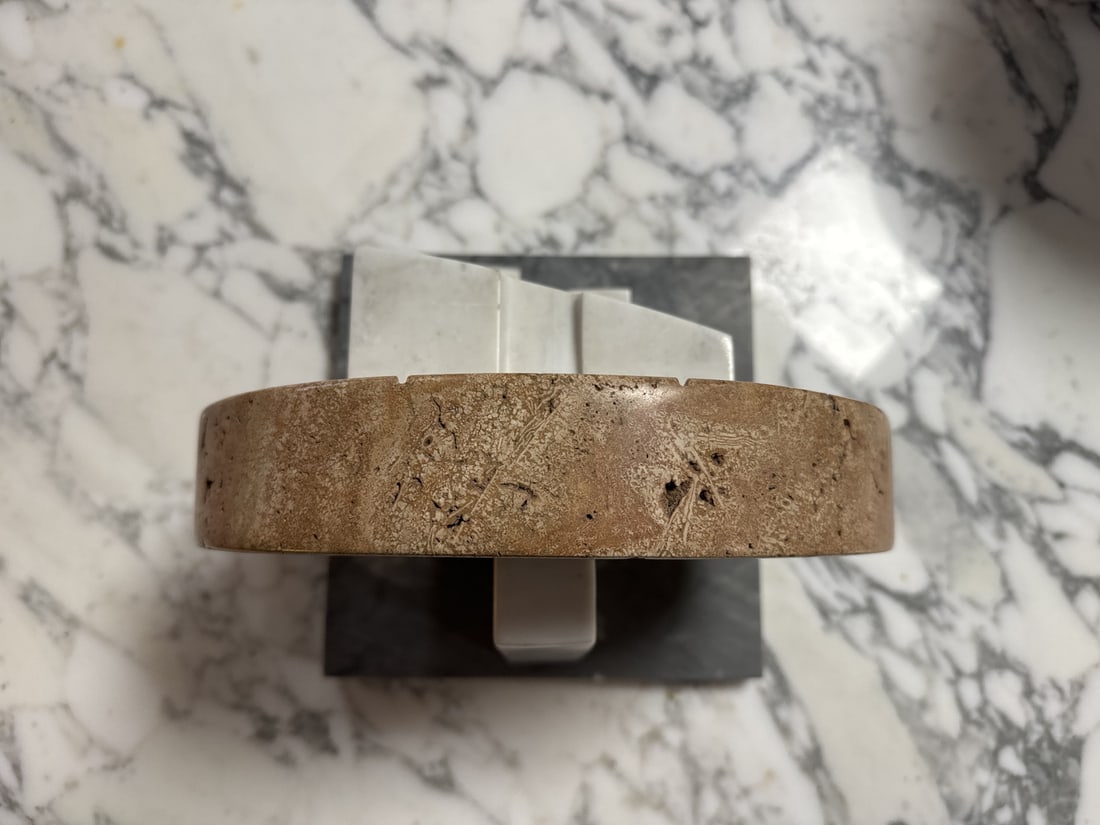 Carrara Marble & Burgundy Stone Sculpture by Avoscan - 2