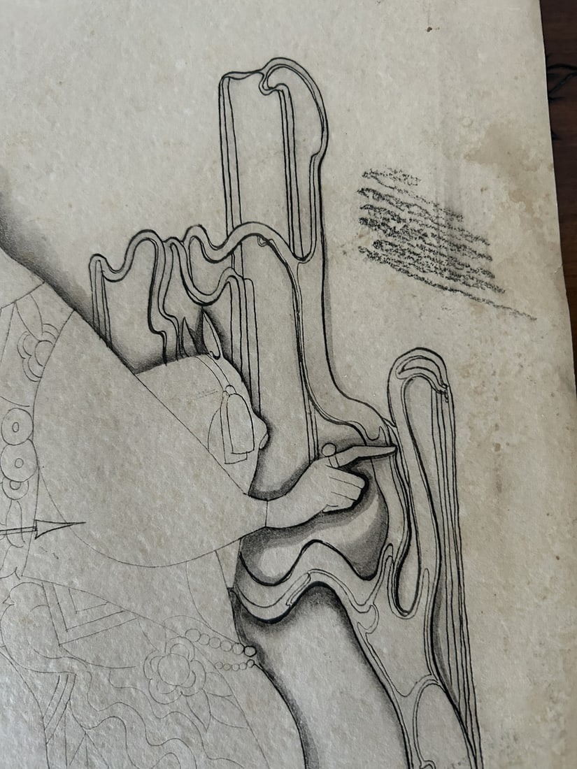 Unknown, Figures, 1900s, Ink Drawing on Paper, Framed - 10