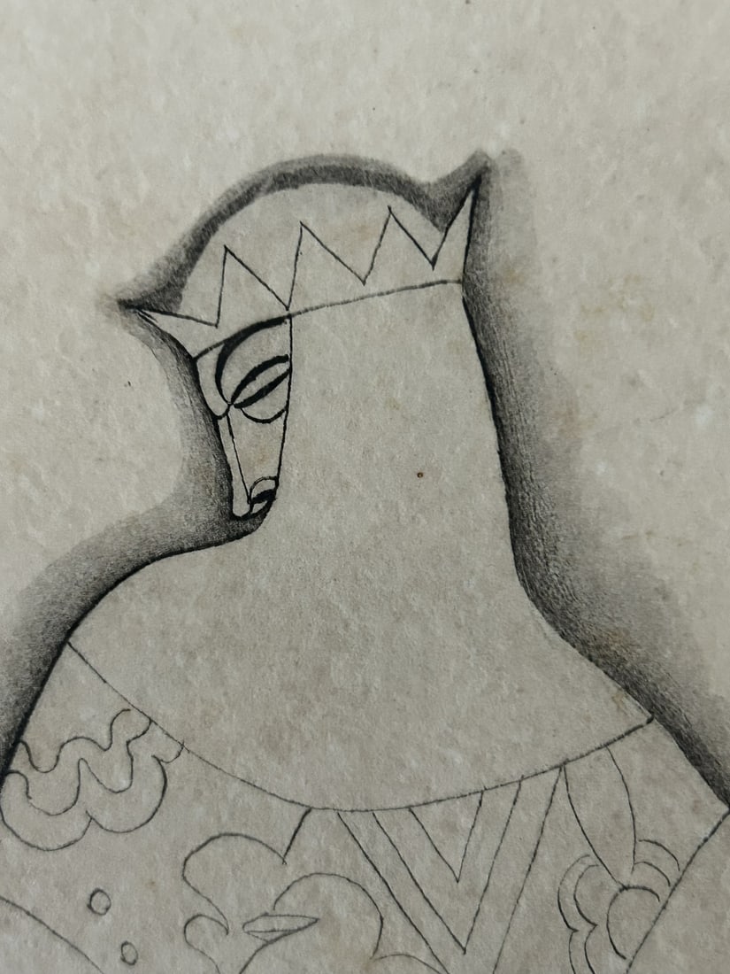 Unknown, Figures, 1900s, Ink Drawing on Paper, Framed - 5