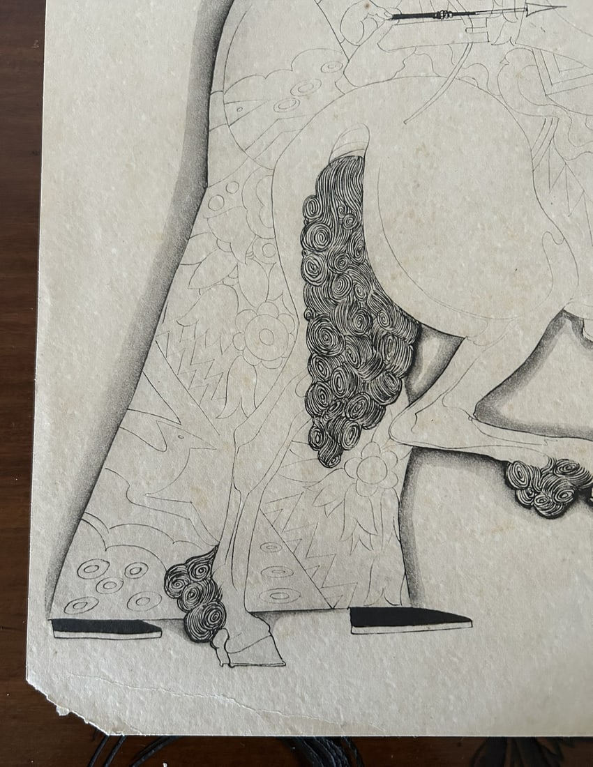 Unknown, Figures, 1900s, Ink Drawing on Paper, Framed - 8