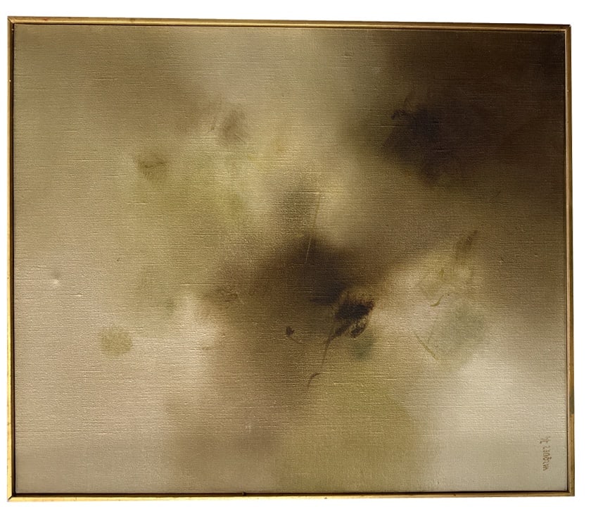 Vazquez, Paris School: Lyrical Abstraction, 1974, Oil: Oil on canvas. Gustavo Vazquez. Country of Manufacture: France Design Period: 1970 to 1979 Restoration and Damage Details: Light wear consistent with age and use Detailed Condition: Very Good —