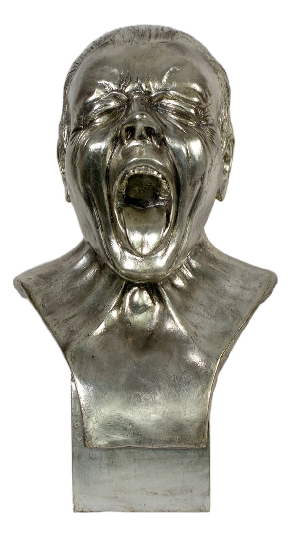After Frank Xaver Masserschmidt, Yawning Bust, Wax: This striking sculpture is inspired by the famous “character heads” of Franz Xaver Messerschmidt (1736–1783), the celebrated Austrian-German sculptor of the late Baroque.Realized in