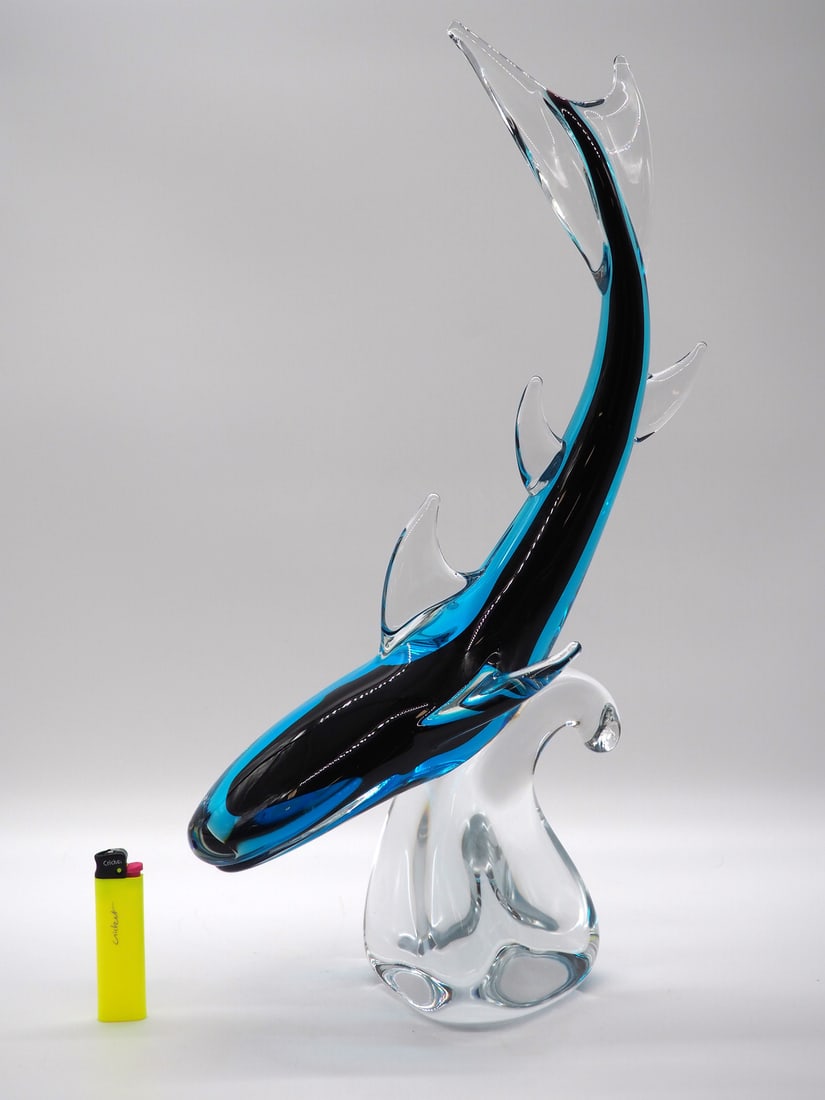 Glass Sculpture Shark, Färe Marcolin, Ronneby Sweden - 2