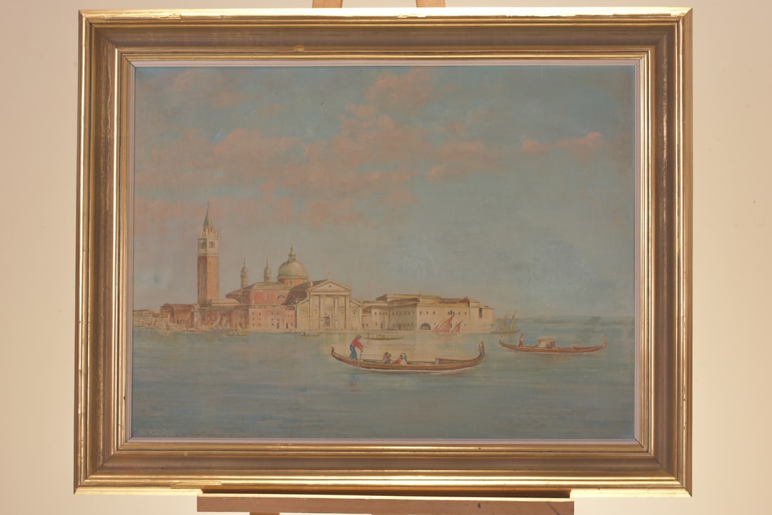Venice with San Marco, Oil on Canvas, Gold Frame - 3