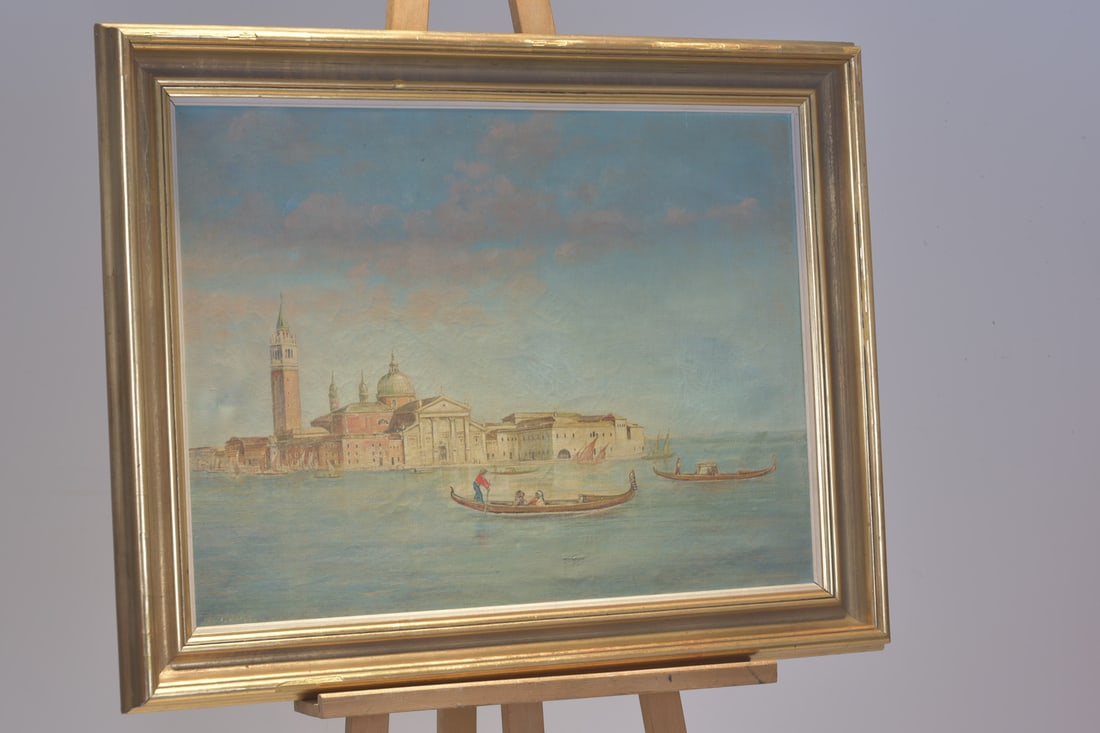Venice with San Marco, Oil on Canvas, Gold Frame - 5