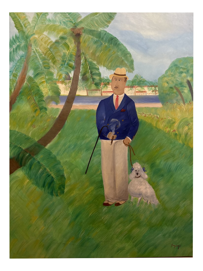 Horacio Sosa Cordeo, El Dendy, 1982, Oil on Canvas: Horacio Sosa Cordero is a great painter, a very close friend of Francis Bacon with whom he shared his painter's studio in New York and Monaco. Some of his works have exceeded $350,000. Country of