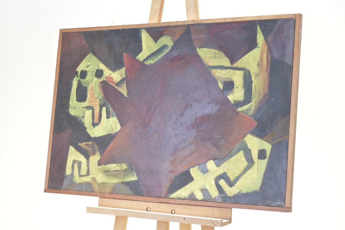Wolf, Abstract Composition, 1956, Oil on Canvas, Framed - 2