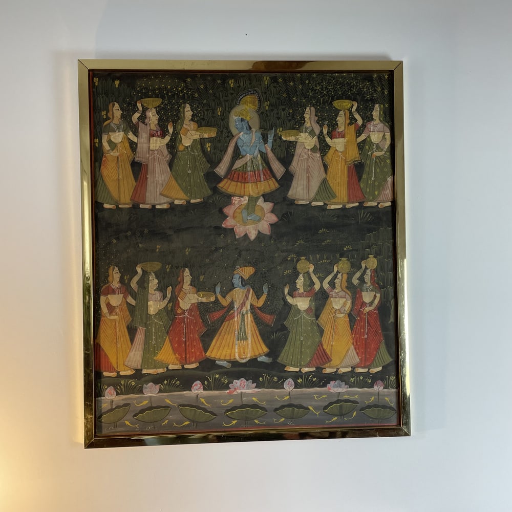 Indian Artist, Tapestry Dancers, 1900s, Oil, Framed - 2