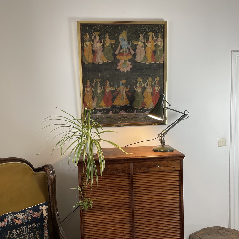 Indian Artist, Tapestry Dancers, 1900s, Oil, Framed - 3