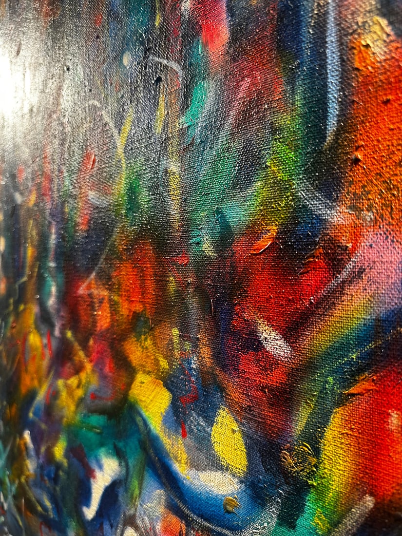 Jon Atac, Expression 1, 1989, Large Oil on Canvas - 5