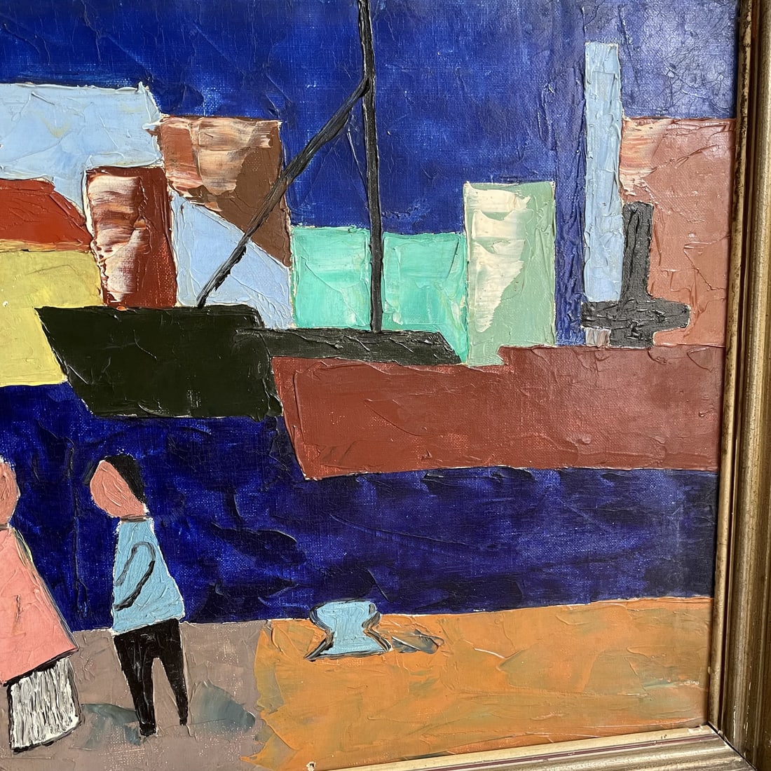 View of the Port, 1967, Oil on Canvas, Framed - 7