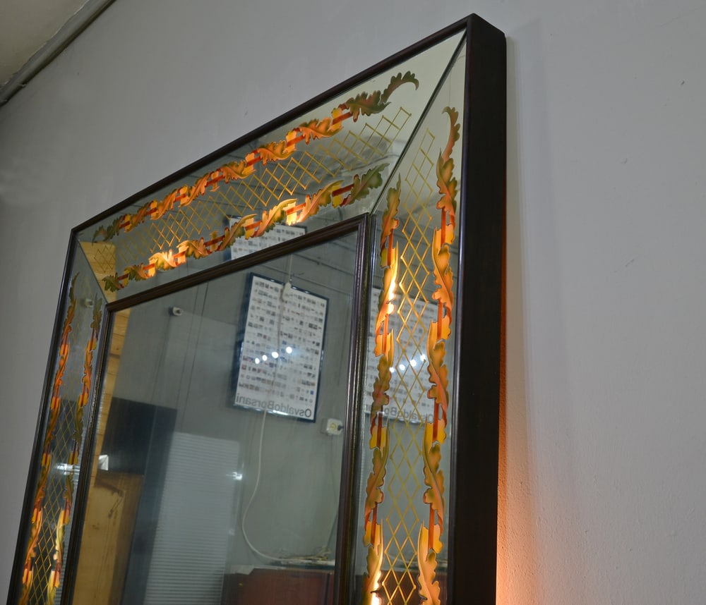 Backlit Mirror by Luigi Brusotti, Italy, 1940s - 11