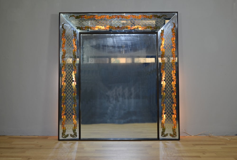 Backlit Mirror by Luigi Brusotti, Italy, 1940s - 2