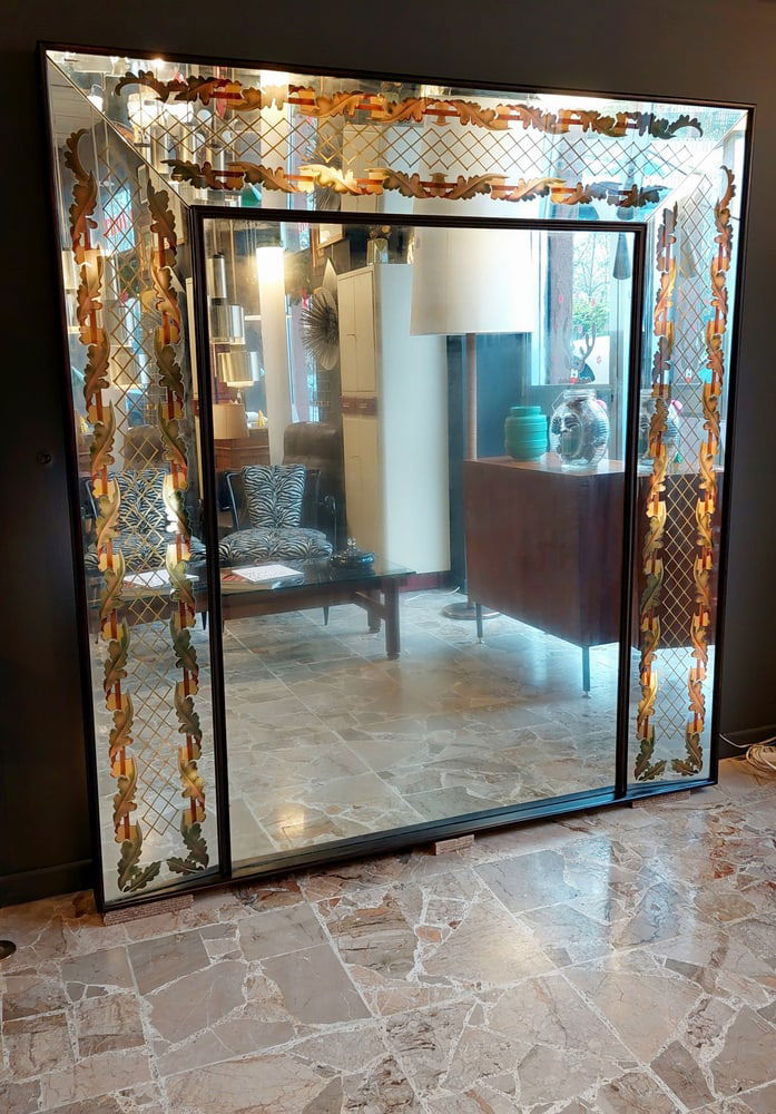 Backlit Mirror by Luigi Brusotti, Italy, 1940s - 3