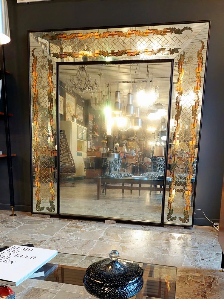 Backlit Mirror by Luigi Brusotti, Italy, 1940s - 4