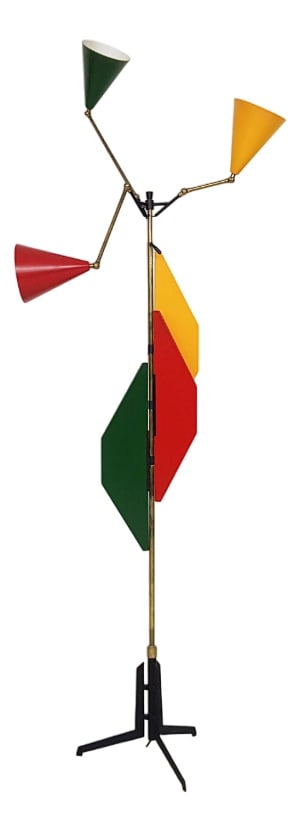 Italian Floor Lamp in the style of Arredoluce, 1960s: About this item This is one of the most unique and beautiful floor lights we ever laid our hands on, 1960s. We received this floor light from a couple who bought it in Rome in Italy a long time ago.