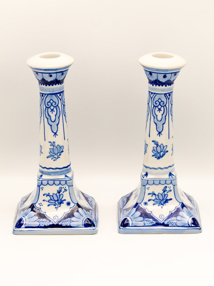 Hand-Painted Candlesticks from Royal Delft, Set of 2 - 5