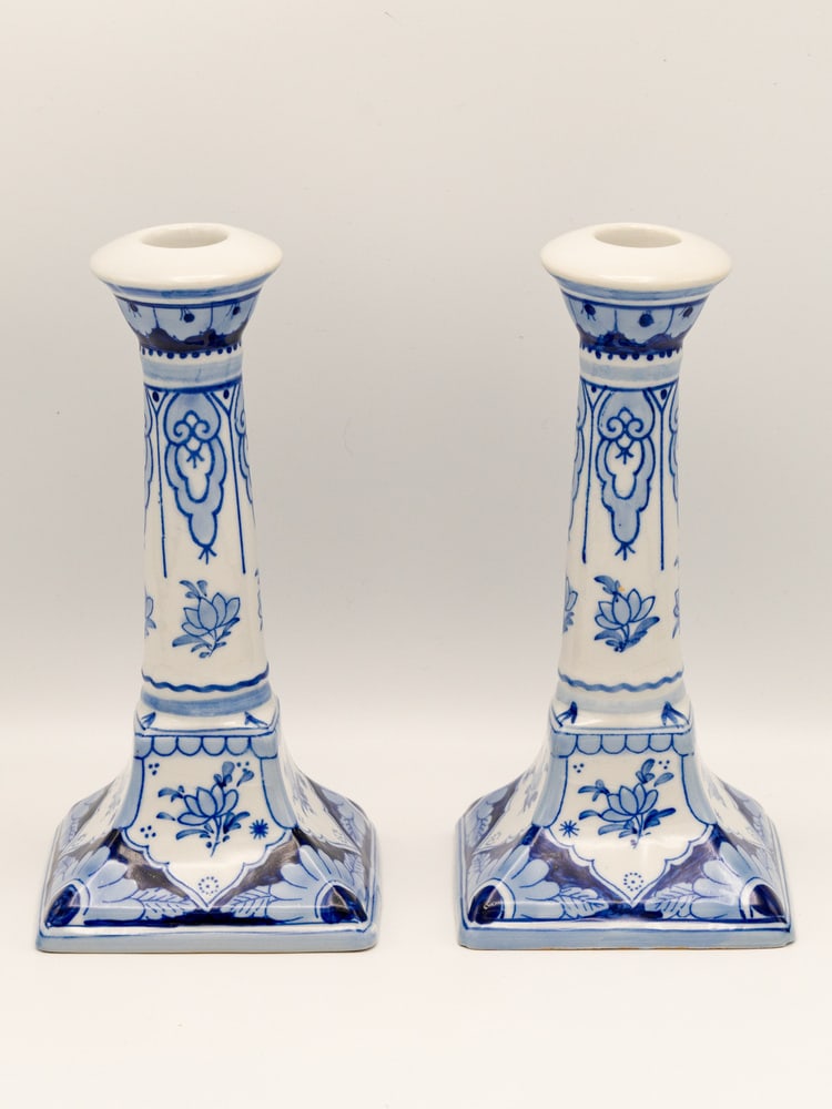 Hand-Painted Candlesticks from Royal Delft, Set of 2 - 7