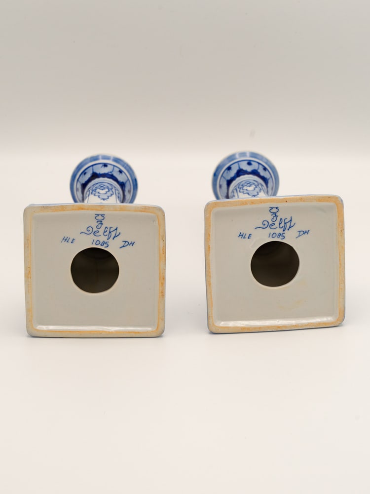 Hand-Painted Candlesticks from Royal Delft, Set of 2 - 8