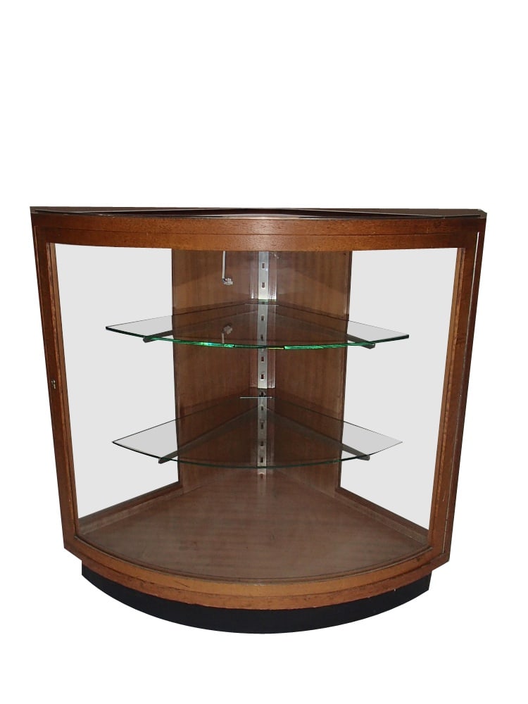 Bauhaus Corner Display Case: Country of Manufacture: Germany Design Period: 1920 to 1949 Restoration and Damage Details: Light wear consistent with age and use Detailed Condition: Very Good — This vintage/antique item has