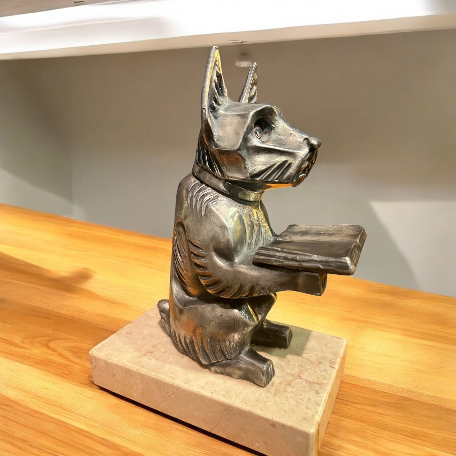 Art Deco Silver Pewter Bookends, 1930s, Set of 2 - 2