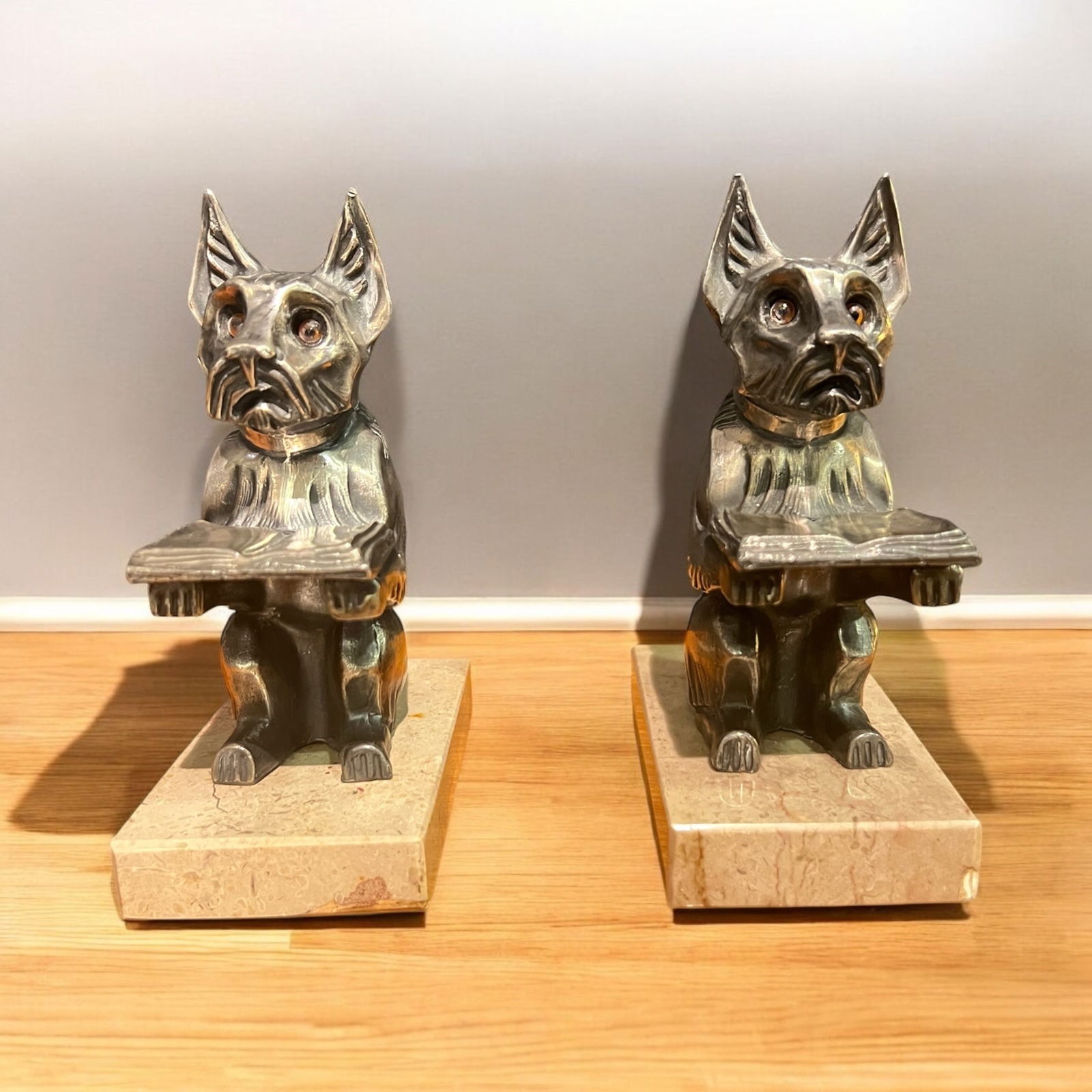 Art Deco Silver Pewter Bookends, 1930s, Set of 2 - 7