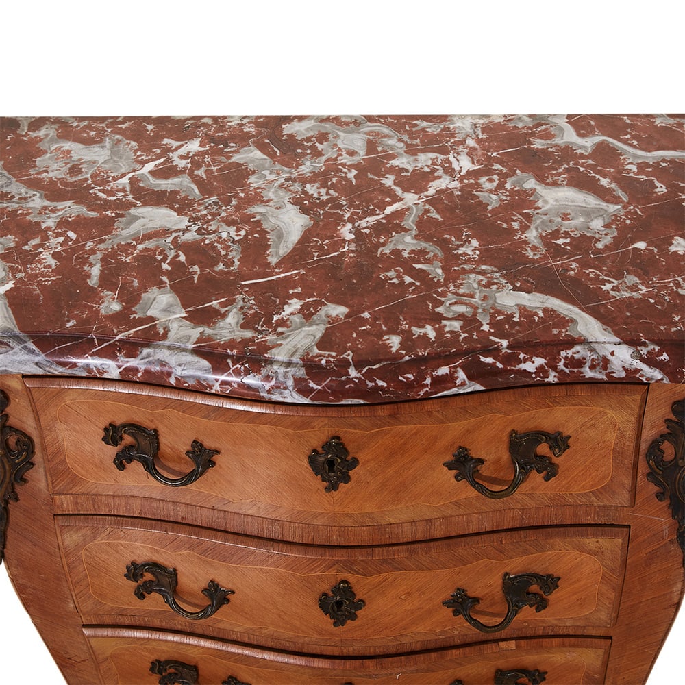 Rococo Marble Top Chest, 1950s - 4