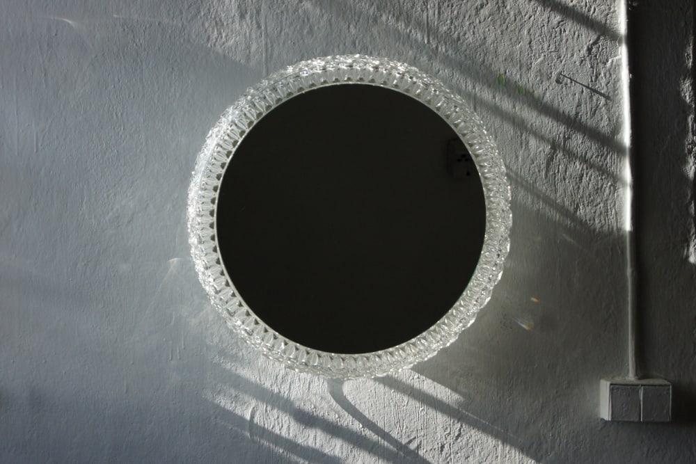 Large Vintage Mirror Lamp from Glashütte Limburg - 2