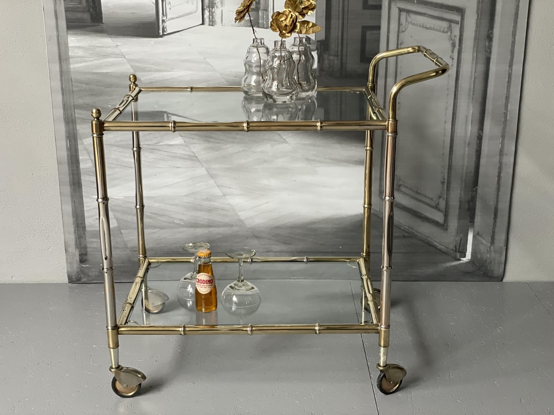 Vintage Golden Bar Cart - 2