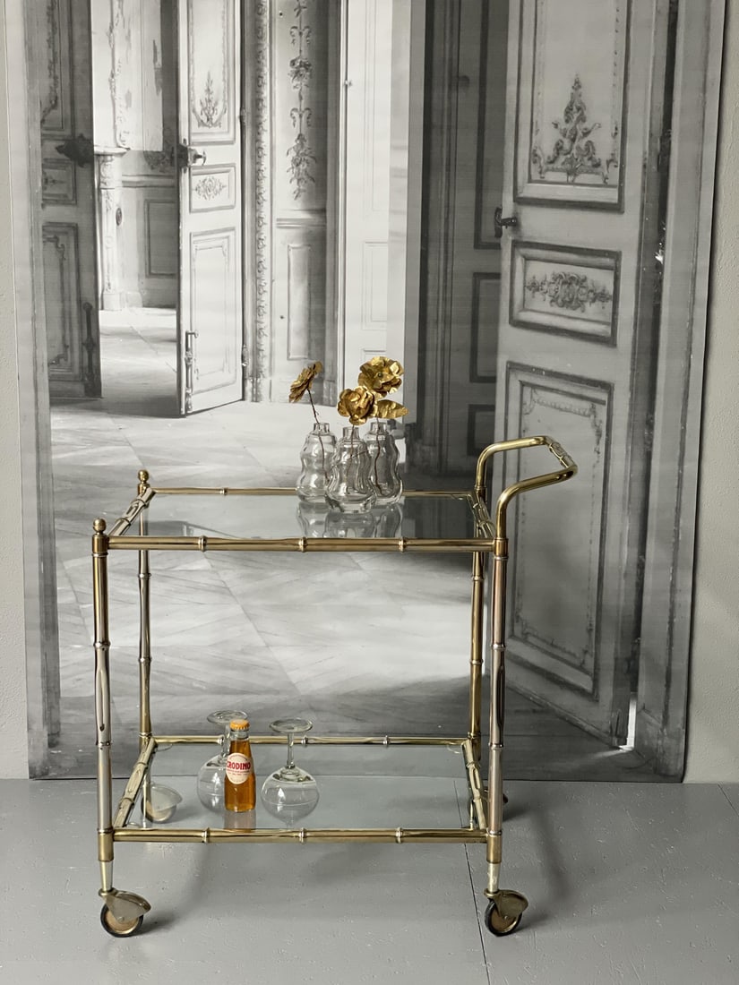 Vintage Golden Bar Cart - 4