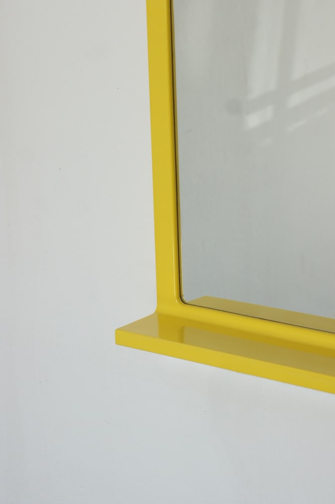 Illuminated Yellow Wall Mirror by Makio Hasuike, 1980s - 3