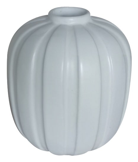 Vase by Vicke Lindstrand for Upsala Ekeby, 1930s: Rare Fluted Earthenware Vase by Vicke Lindstrand for Upsala Ekeby. Sweden, 1930s.A rarely seen white earthenware vase designed by Vicke Lindstrand and produced by Upsala Ekeby in Sweden during the