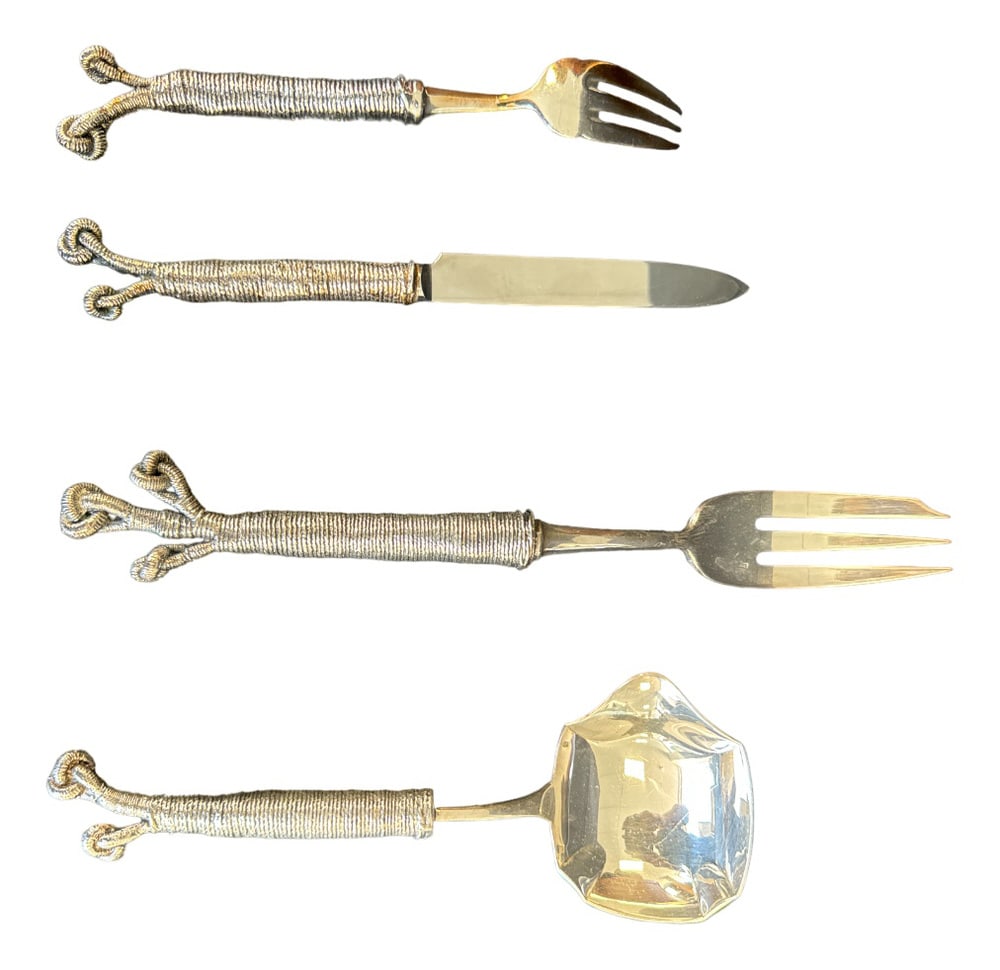 Place Settings by for Roux Marquiand, 1990s, Set of 108: Place Settings by Christian Jacquard and Hélène David-Weil for Roux Marquiand, France, 1990s, Set of 108 Country of Manufacture: France Design Period: 1990 to 1999 Restoration and Damage