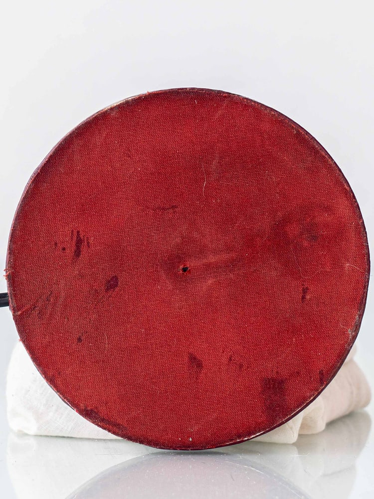 Burgundy Leather Table Lamp from Maison Lancel, 1940s - 12