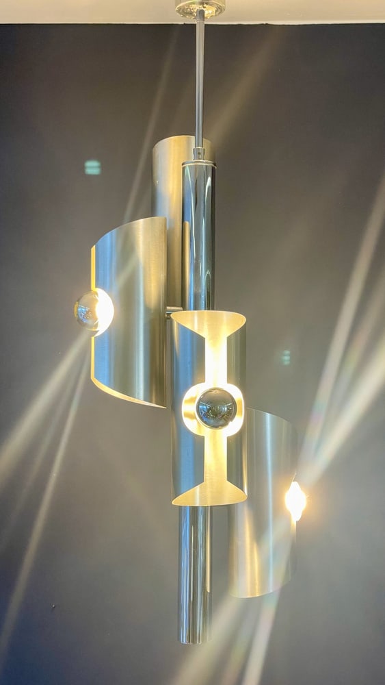 Silver Lamp with 4 Top Bulbs - 10