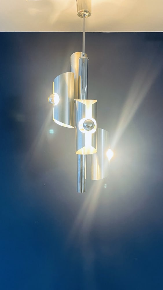 Silver Lamp with 4 Top Bulbs - 11