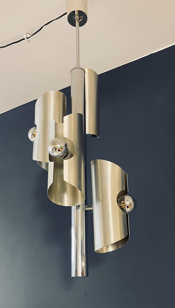 Silver Lamp with 4 Top Bulbs - 12