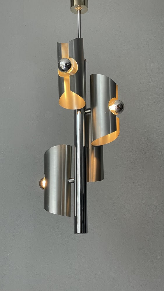 Silver Lamp with 4 Top Bulbs - 2