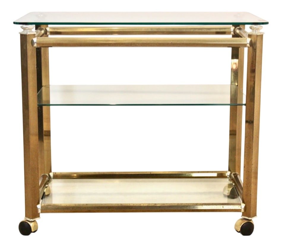 Brass & Nickel Bar Cart by Ponti & Terenghi, 1960s (1 of 14)