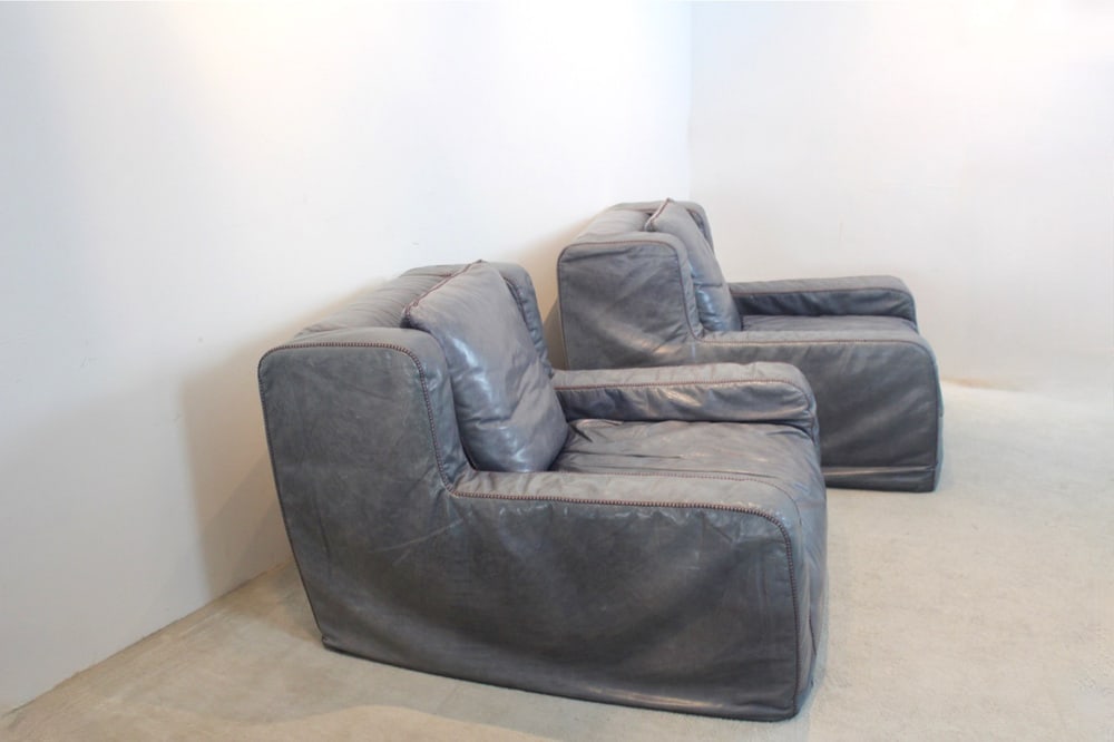 Leather Lounge Chairs by Paoloa Navone, Set of 2 - 2