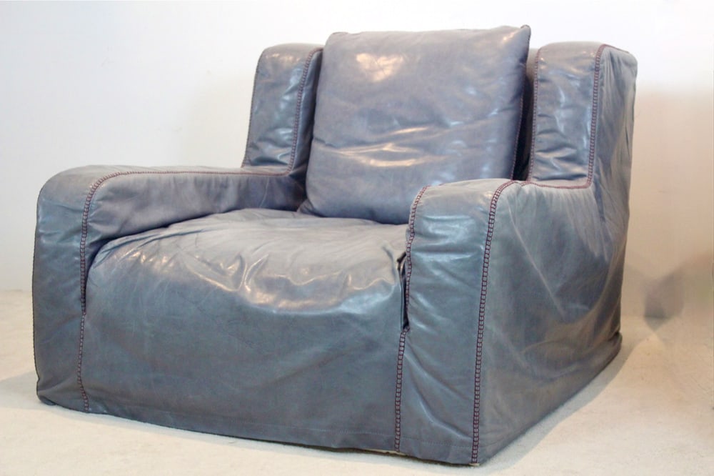 Leather Lounge Chairs by Paoloa Navone, Set of 2 - 4