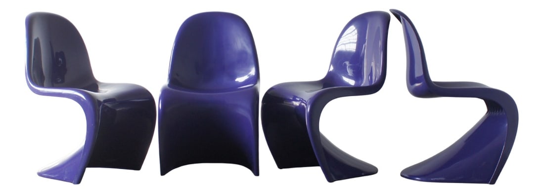 Purple Panton Chairs by Verner Panton, Set of 4 (1 of 9)