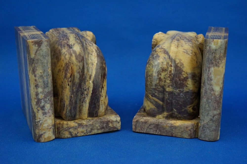 Hand-Carved Soapstone Elephant Bookends, Set of 2 - 4