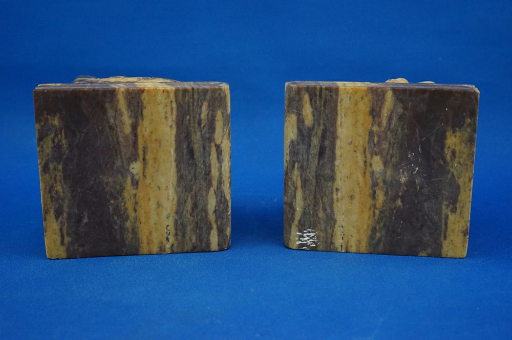 Hand-Carved Soapstone Elephant Bookends, Set of 2 - 5