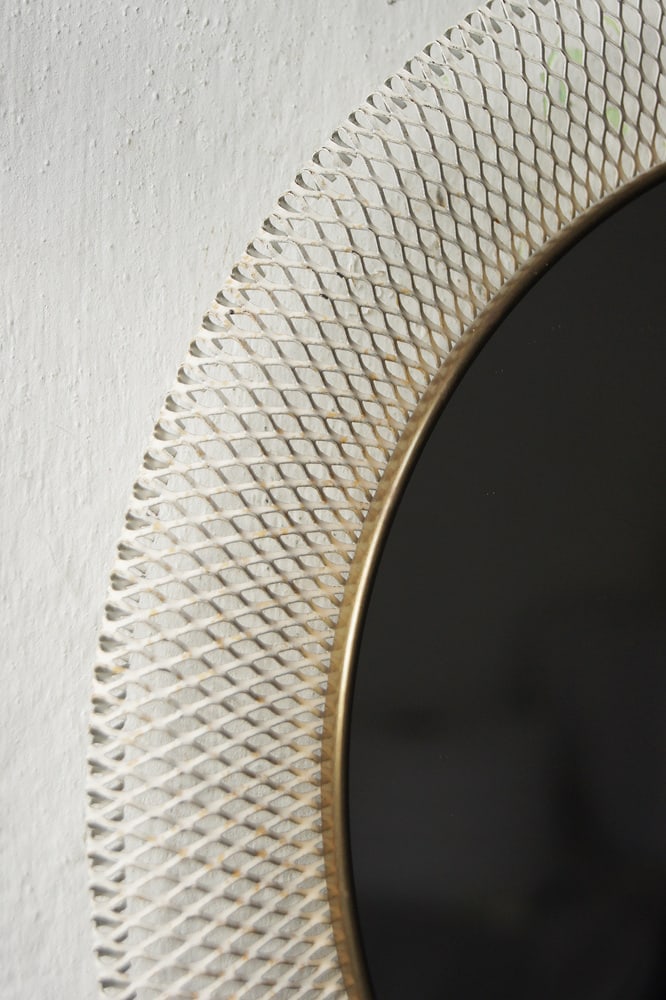 Brass Metal Mirror from V M Werkstätten, 1950s - 2