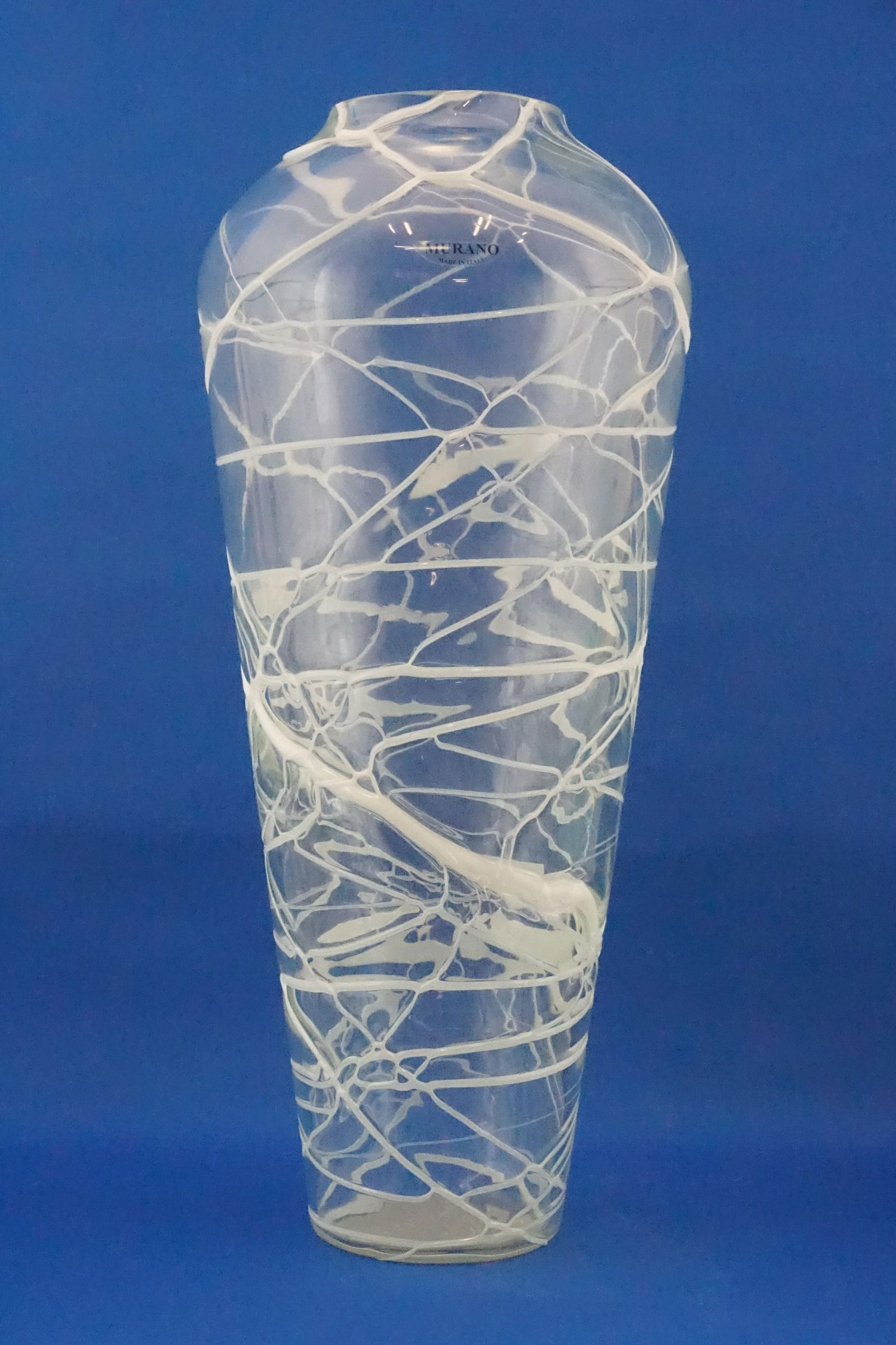 Murano Glass Vase in White Glass Paste Lattice, 1940s - 15