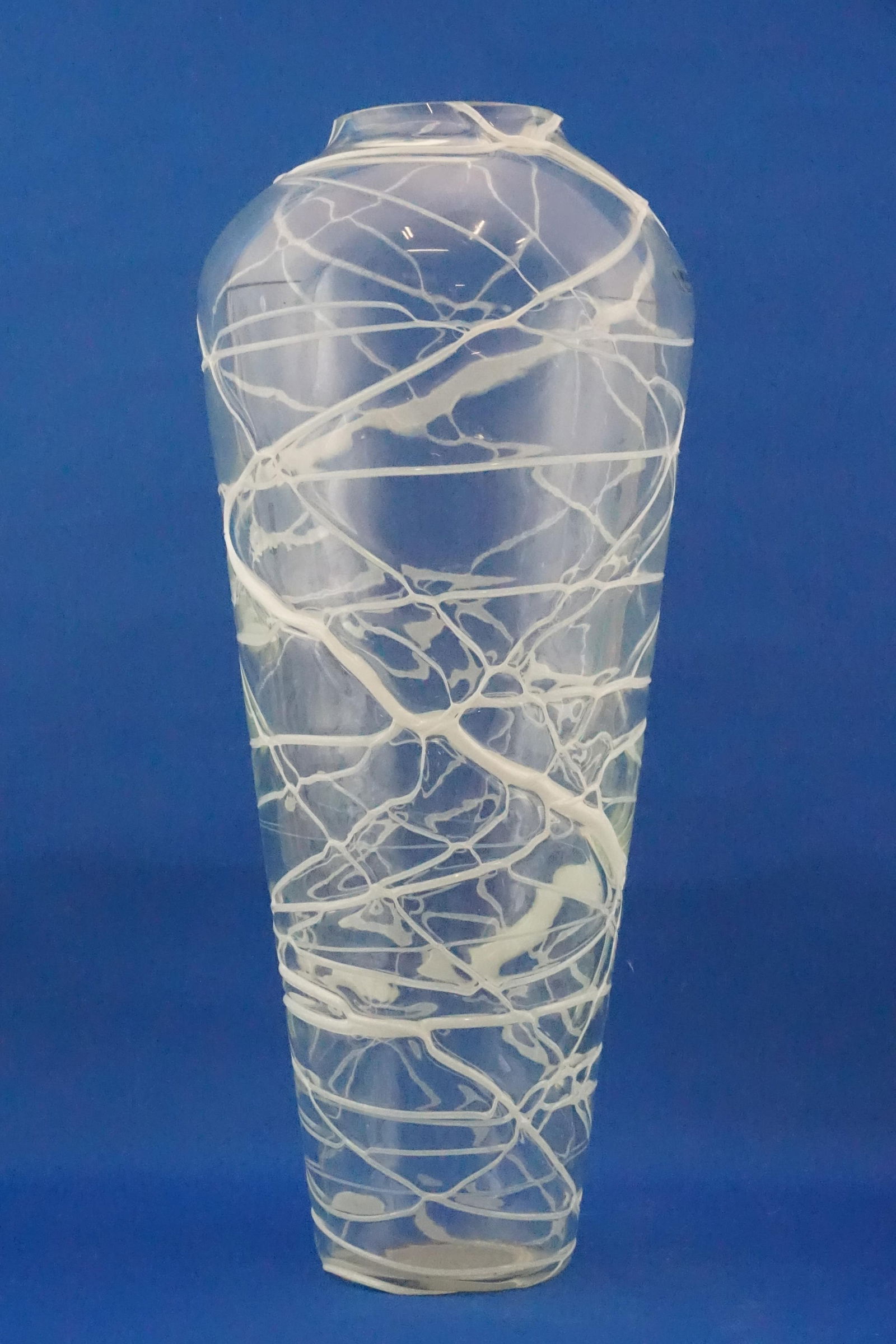 Murano Glass Vase in White Glass Paste Lattice, 1940s - 16