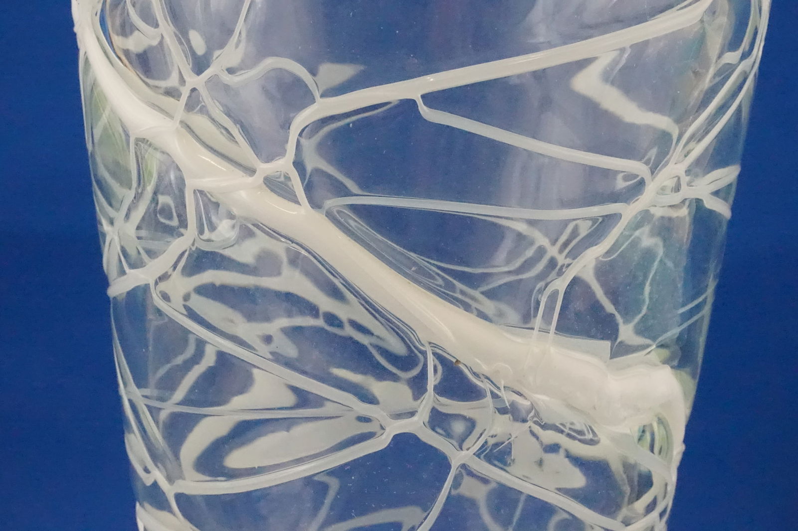 Murano Glass Vase in White Glass Paste Lattice, 1940s - 17