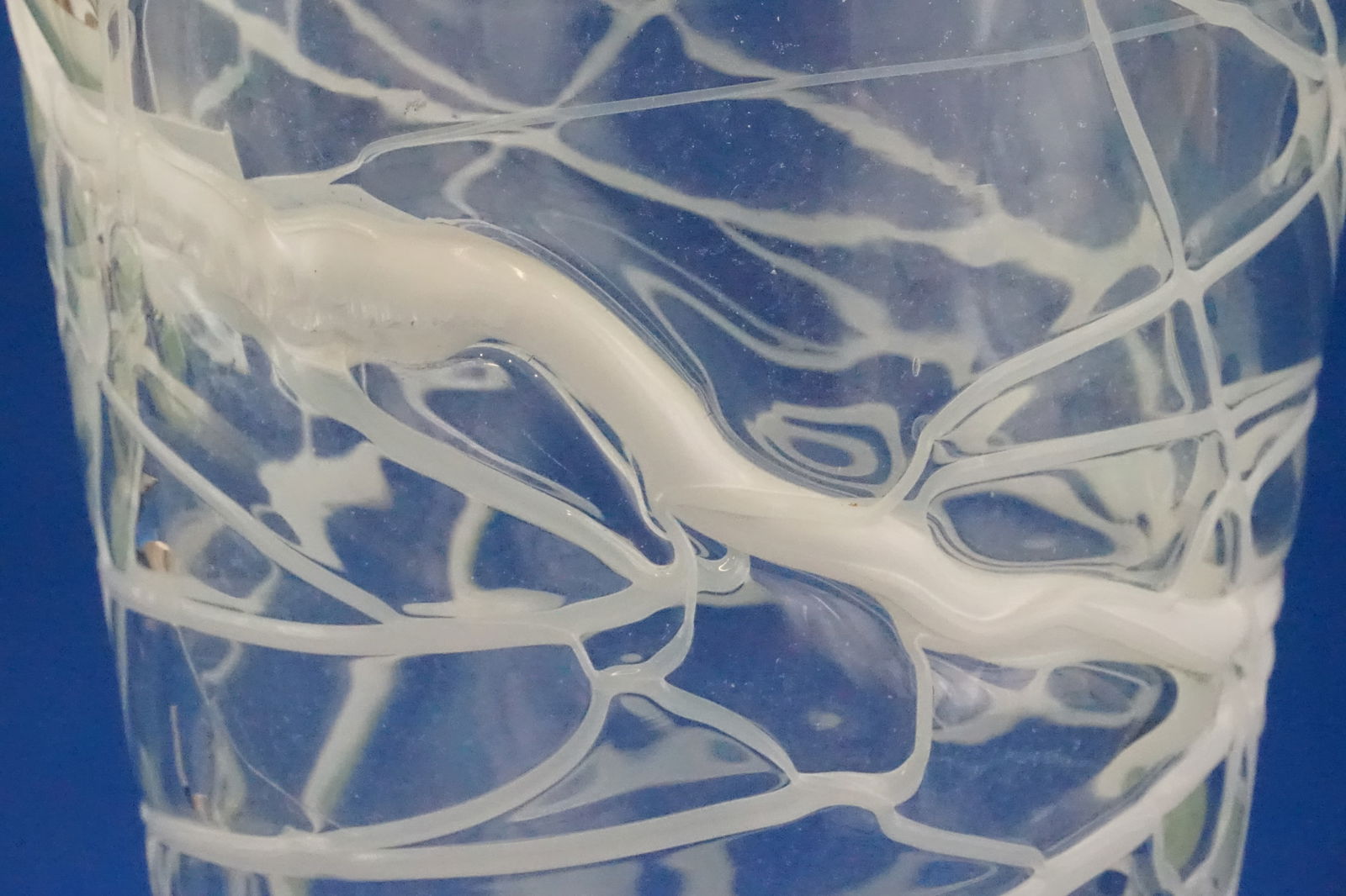 Murano Glass Vase in White Glass Paste Lattice, 1940s - 18